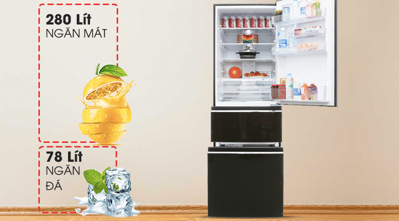 Tủ lạnh Mitsubishi 358 lít MR-CX46J-BRW-V Tủ lạnh Mitsubishi 358 lít MR-CX46J-BRW-V