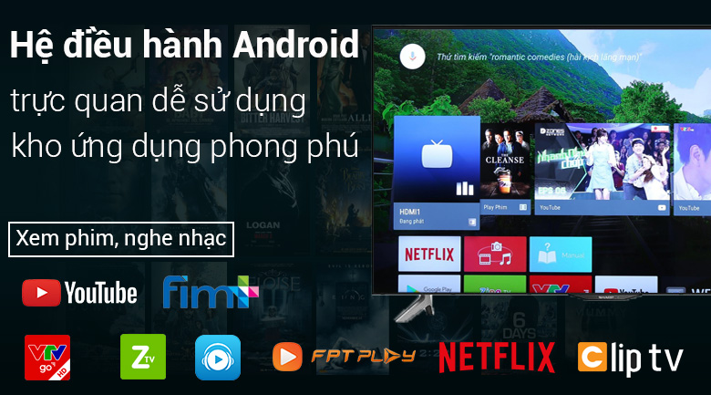 Android Tivi Sharp 4K 50 inch LC-50UA6800X Android Tivi Sharp 4K 50 inch LC-50UA6800X
