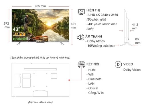 10049063 Android Tivi Tcl 4k 43 Inch 43p725