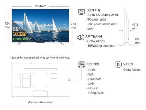 10049065 Android Tivi Tcl 4k 55 Inch 55p725