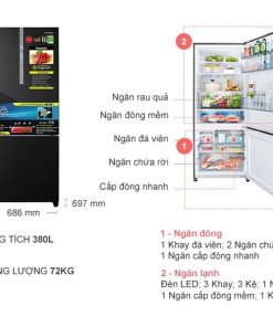 10049098 Tu Lanh Panasonic Inverter 380l Nr Bx421wgkv