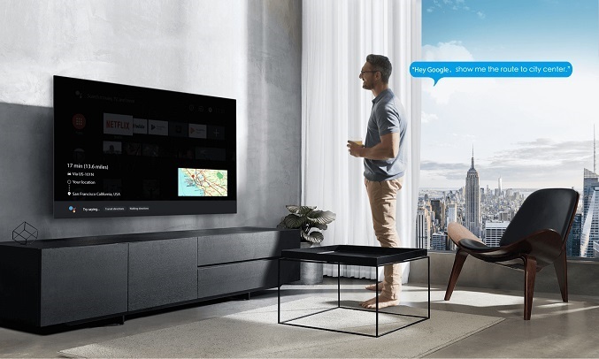 Android Tivi Tcl 4k 55 Inch 55p725 Dieu Khien Bang Giong Noi