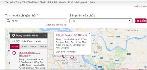 kiểm tra thông tin bảo hành tivi LG