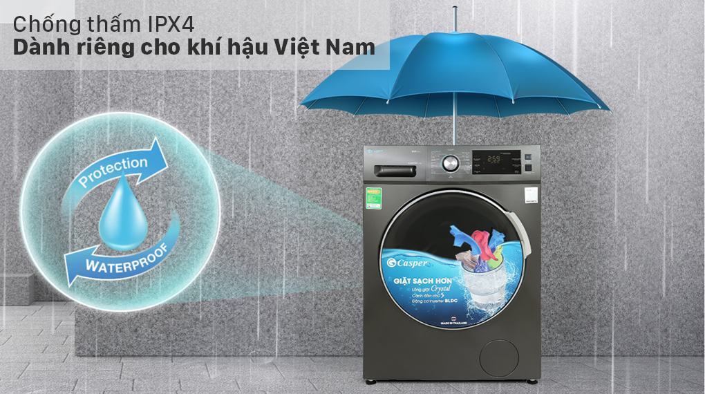 Máy giặt Casper Inverter 10.5 kg WF-105I150BGB Máy giặt Casper Inverter 10.5 kg WF-105I150BGB