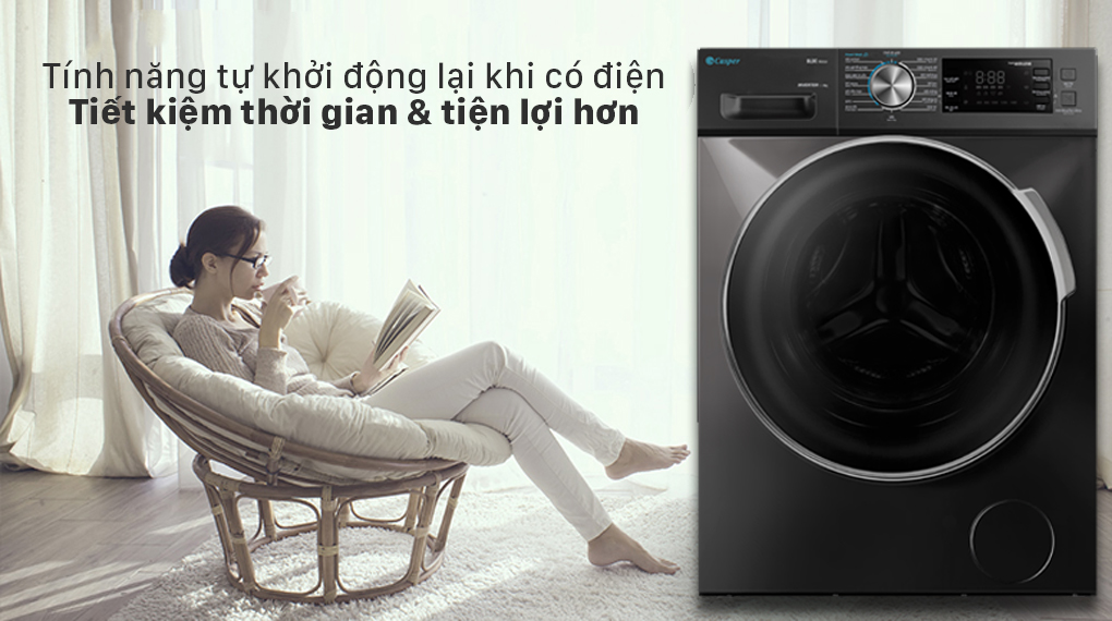 Máy giặt Casper Inverter 8.5 kg WF-85I140BGB Máy giặt Casper Inverter 8.5 kg WF-85I140BGB