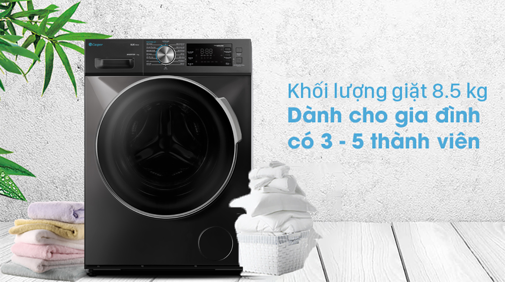 Máy giặt Casper Inverter 8.5 kg WF-85I140BGB Máy giặt Casper Inverter 8.5 kg WF-85I140BGB