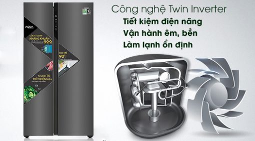 Tủ lạnh Aqua Inverter 541 lít AQR-S541XA(BL)