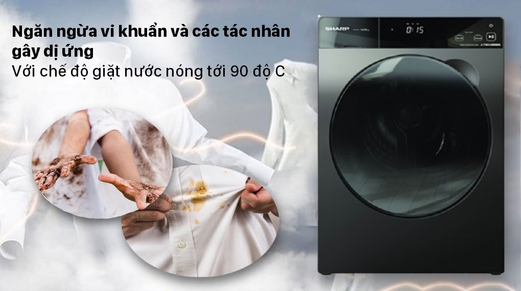 Máy giặt Sharp Inverter 9.5 Kg ES-FK954SV-G Máy giặt Sharp Inverter 9.5 Kg ES-FK954SV-G
