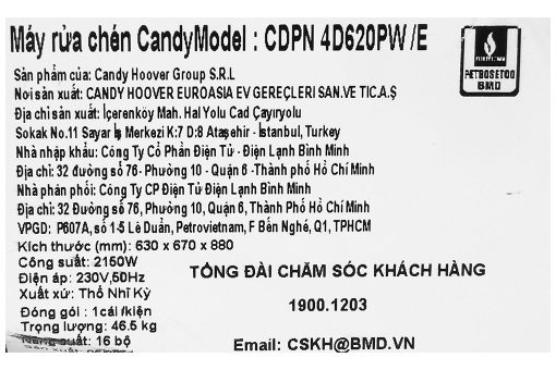 Candy Cdpn 4d620pw E 2150w 13