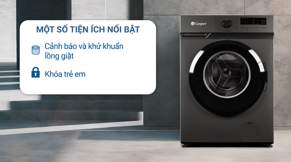 Máy giặt Casper Inverter 8 kg WF-8VG1 Máy giặt Casper Inverter 8 kg WF-8VG1