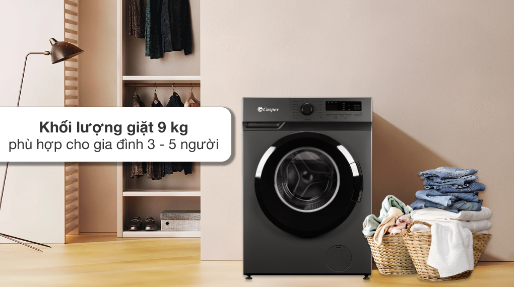 Máy giặt Casper Inverter 9 kg WF-9VG1 Máy giặt Casper Inverter 9 kg WF-9VG1