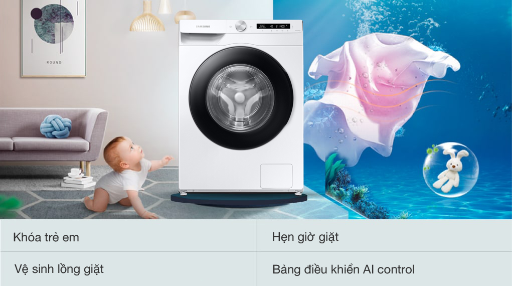 Máy giặt Samsung Inverter 13 kg WW13T504DAW/SV Máy giặt Samsung Inverter 13 kg WW13T504DAW/SV
