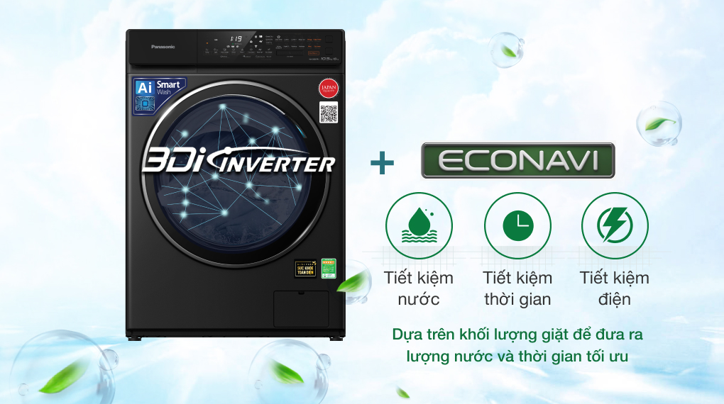Máy giặt sấy Panasonic Inverter giặt 10.5 kg - sấy 6 kg NA-S056FR1BV Máy giặt sấy Panasonic Inverter giặt 10.5 kg - sấy 6 kg NA-S056FR1BV