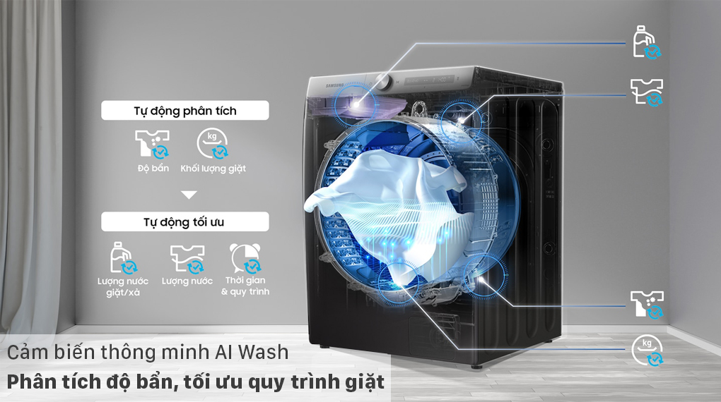 Máy giặt sấy Samsung Inverter giặt 21 kg - sấy 12 kg WD21T6500GV/SV Máy giặt sấy Samsung Inverter giặt 21 kg - sấy 12 kg WD21T6500GV/SV