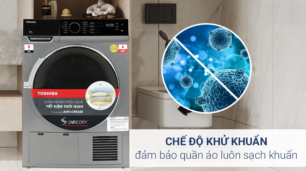 Máy sấy ngưng tụ Toshiba 8 kg TD-K90MEV(SK) Máy sấy ngưng tụ Toshiba 8 kg TD-K90MEV(SK)