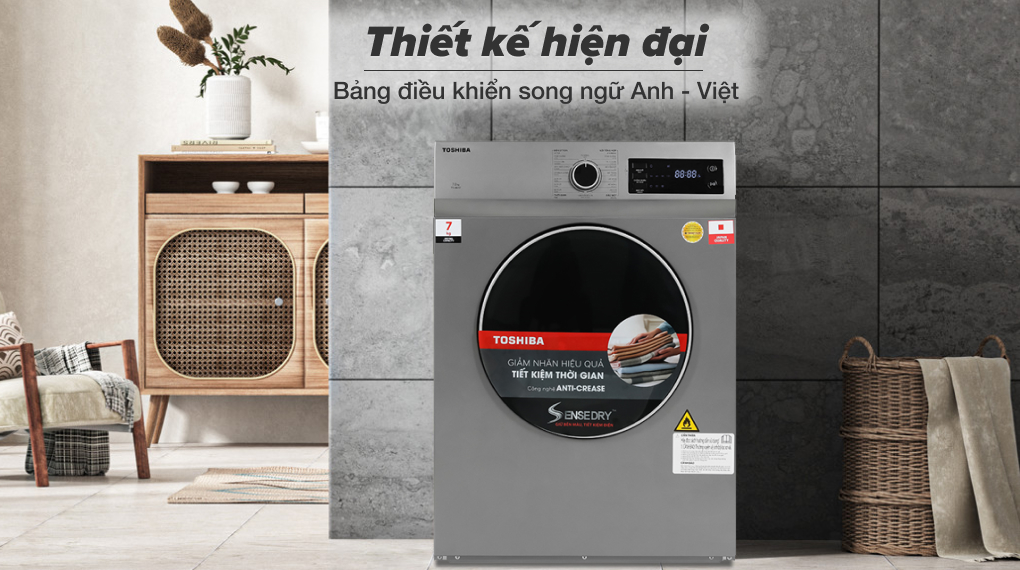 Máy sấy thông hơi 7 kg Toshiba TD-H80SEV(SK) Máy sấy thông hơi 7 kg Toshiba TD-H80SEV(SK)