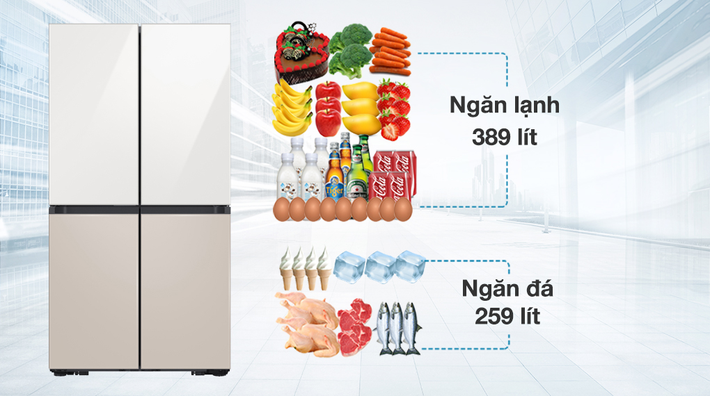 Tủ lạnh Samsung Inverter 648 lít Multi Door Bespoke RF59CB66F8S/SV Tủ lạnh Samsung Inverter 648 lít Multi Door Bespoke RF59CB66F8S/SV