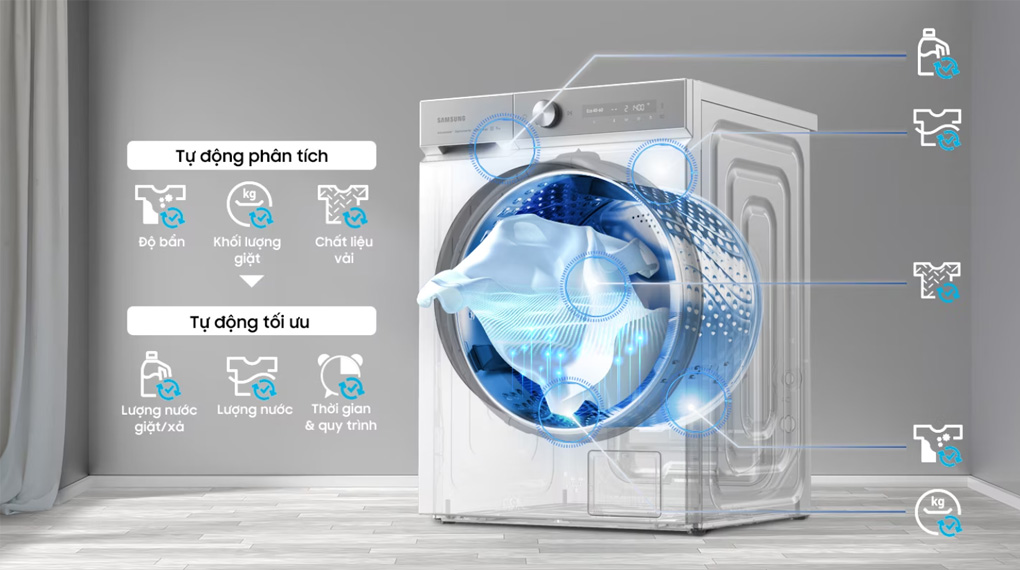 Máy giặt Samsung AI Ecobubble Inverter 12 kg WW12CGP44DSHSV Máy giặt Samsung AI Ecobubble Inverter 12 kg WW12CGP44DSHSV