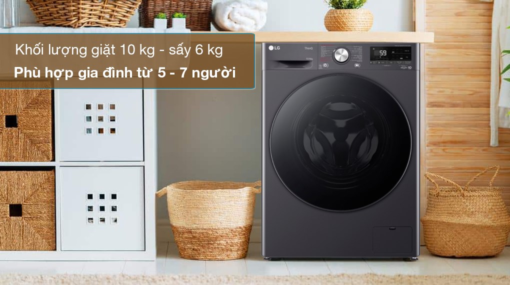 Máy giặt sấy LG Inverter giặt 10 kg - sấy 6 kg FV1410D4M1 Máy giặt sấy LG Inverter giặt 10 kg - sấy 6 kg FV1410D4M1
