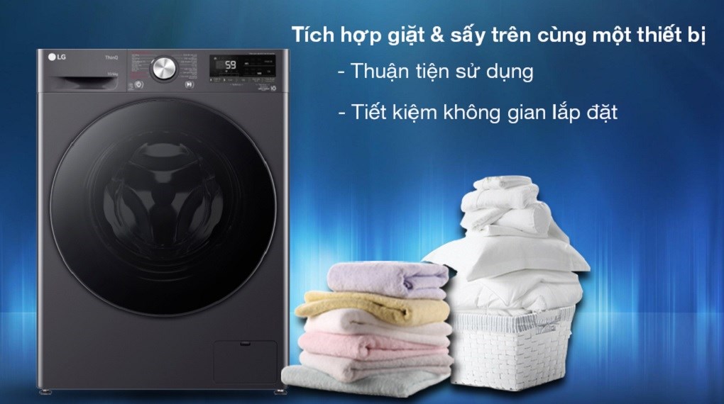 Máy giặt sấy LG Inverter giặt 10 kg - sấy 6 kg FV1410D4M1 Máy giặt sấy LG Inverter giặt 10 kg - sấy 6 kg FV1410D4M1