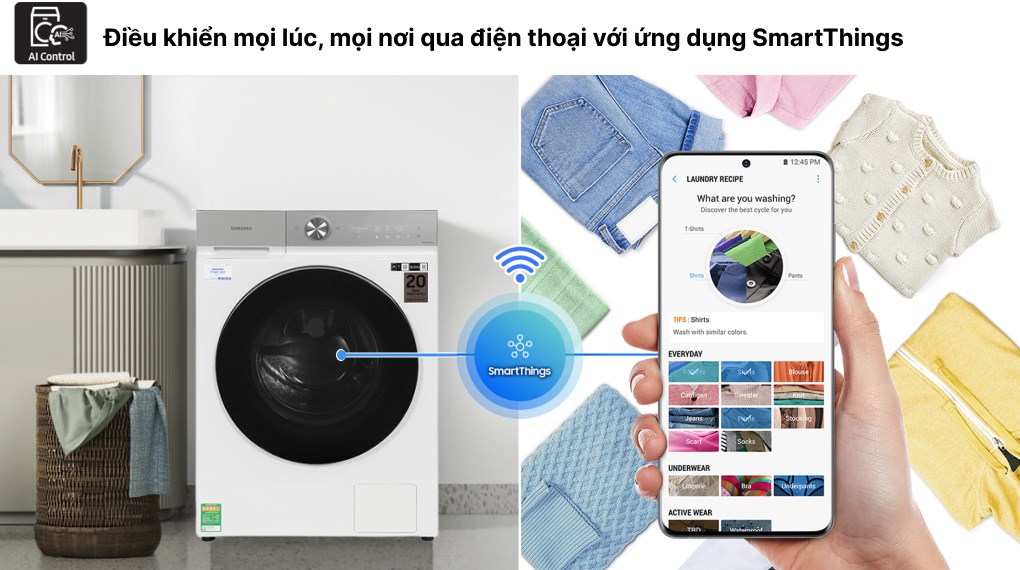 Máy giặt sấy Samsung Bespoke AI Inverter giặt 12 kg - sấy 8 kg WD12BB944DGHSV Máy giặt sấy Samsung Bespoke AI Inverter giặt 12 kg - sấy 8 kg WD12BB944DGHSV